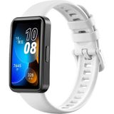 Fibaks Huawei Band 8 - 9 - 10 Uyumlu Renkli Tokalı Silikon Akıllı Saat Kordon Kayış Bileklik - HW Band 8 - Beyaz