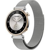 Fibaks Huawei Gt4 41MM Uyumlu Metal Hasır Örgü Mıknatıslı Milano Loop Kordon - GT4 18mm - Gümüş