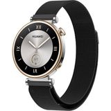 Fibaks Huawei Gt4 41MM Uyumlu Metal Hasır Örgü Mıknatıslı Milano Loop Kordon - GT4 18mm - Siyah