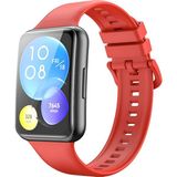 Fibaks Huawei Watch Fit 2 Kordon Kayış Bleklik Esnek Yumuşak Premium Spor Silikon Kırmızı