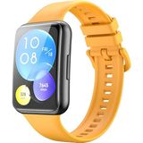 Fibaks Huawei Watch Fit 2 Kordon Kayış Bleklik Esnek Yumuşak Premium Spor Silikon Sarı