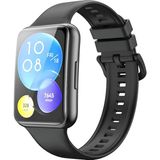 Fibaks Huawei Watch Fit 2 Kordon Kayış Bleklik Esnek Yumuşak Premium Spor Silikon Siyah