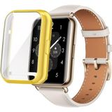 Fibaks Huawei Watch Fit 2 Parlak Kasa ve Ekran Koruyucu 360 Koruma - Gold