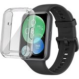 Fibaks Huawei Watch Fit 2 Parlak Kasa ve Ekran Koruyucu 360 Koruma - Şeffaf