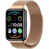 Fibaks Huawei Watch Fit 2 Uyumlu Metal Hasır Örgü Mıknatıslı Milano Loop Kordon - Rose