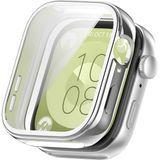Fibaks Huawei Watch Fit 3 Yumuşak Silikom Kasa ve Ekran Koruyucu 360 Tam Koruma Kapak - HW Fit 3 - Gümüş