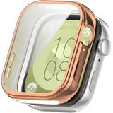 Fibaks Huawei Watch Fit 3 Yumuşak Silikom Kasa ve Ekran Koruyucu 360 Tam Koruma Kapak - HW Fit 3 - Pembe
