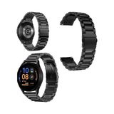 Fibaks Huawei Watch Gt 2 Pro 46MM Kordon Paslanmaz Çelik Stainless Steel Baklalı Ayarlanabilir Akıllı Saat Kordonu - Siyah