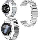 Fibaks Huawei Watch Gt 3 46MM Kordon Paslanmaz Çelik Stainless Steel Baklalı Ayarlanabilir Akıllı Saat Kordonu - Gümüş