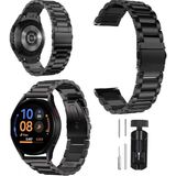 Fibaks Huawei Watch GT2E Kordon Paslanmaz Çelik Stainless Steel Baklalı Ayarlanabilir Akıllı Saat Kordonu - Siyah