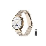 Fibaks Huawei Watch GT4 41mm Paslanmaz Çelik Stainless Steel Baklalı Ayarlanabilir Akıllı Saat Kordonu