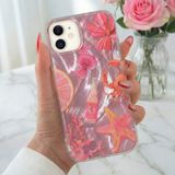 Fibaks iPhone 11 Hologramlı Pembe Yengeç Mercan Desenli Silikon Kılıf Darbe Emici Özellikli Kamera Korumalı - IMD Yengeç Mercan