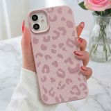 Fibaks iPhone 11 Kılıf Pembe Leopar Desenli Silikon İnce Yumuşak Malzeme ile Darbe Koruması - Desi Pembe Leopar