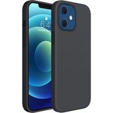 Fibaks iPhone 12 - 12 Pro Kılıf İçi Kadife Lansman Renkli Yumuşak Silikon Kapak - iPhone 12 / 12 Pro - Siyah