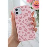 Fibaks iPhone 12/12 pro Kılıf Pembe Leopar Desenli Ince Yumuşak Silikon