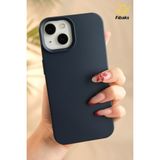 Fibaks iPhone 13 - 14 - 15 Kılıf İçi Kadife Lansman Renkli Yumuşak Silikon Kapak - Lacivert - iPhone 13 / 14 / 15