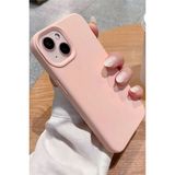 Fibaks iPhone 13 - 14 - 15 Kılıf İçi Kadife Lansman Renkli Yumuşak Silikon Kapak - Pembe - iPhone 13 / 14 / 15