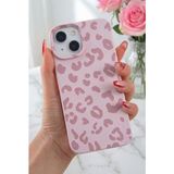 Fibaks iPhone 14 Plus/15 Plus Kılıf Pembe Leopar Desenli Ince Yumuşak Silikon - iPhone 15 Plus