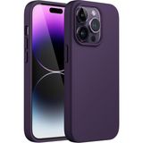 Fibaks iPhone 14 Pro Max Kılıf İçi Kadife Lansman Renkli Yumuşak Silikon Kapak - Derin Mor