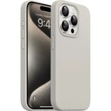 Fibaks iPhone 14 Pro Max Kılıf İçi Kadife Lansman Renkli Yumuşak Silikon Kapak - Titanyum Gri