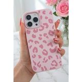 Fibaks iPhone 14 Pro Max Kılıf Pembe Leopar Desenli Ince Yumuşak Silikon