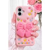 Fibaks iPhone 17 Kılıf Ribbongrip Pop Soketli 3D Fiyonk Standlı Silikon Telefon Kılıfı Tutuş Desteği Stand Özelliği