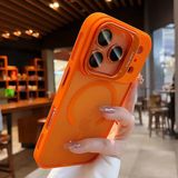 Fibaks iPhone 17 Pro Max Kılıf Standlı Mat Magsafe Metal Tuşlu Kamera Lens Hediyeli Wonk Kapak - Turuncu