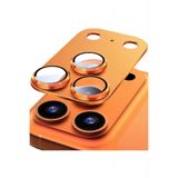 Fibaks iPhone 17 Pro Premium AR+ AF Pürüzsüz Çerçeveli Tam Koruma Turuncu Kamera Lens Koruyucu
