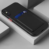 Fibaks iPhone x Kılıf Kamera Korumalı Kartlıklı Cüzdanlı Kırmızı Tuşlu Siyah Silikon Kapak