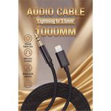 Fibaks Lightning to 3.5mm Aux Kablo Jack Aux Ses Kablosu Mikrofon Destekli Araç Ses Aktarım Dönüştürücü