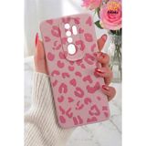 Fibaks Oppo A5-A9 2020 Kılıf Pembe Leopar Şık Tasarımlı Premium Ince Soft Silikon - OPPO A5 2020