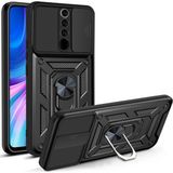 Fibaks Oppo A5/a9 2020 Uyumlu Kılıf Kamera Korumalı Sürgülü Yüzüklü Armor Military Tank Zırh - Oppo A5 2020 - Siyah