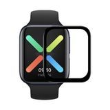 Fibaks Oppo Watch 41MM Uyumlu Tam Kaplayan Ultra Ince Kavisli Siyah Çerçeveli Saat Ekran Koruyucu Pet - Oppo 41mm