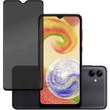 Fibaks Samsung Galaxy A04 Uyumlu Tam Kapatan Hayalet Gizlilik Filtre Kırılmaz Tamperli Cam Ekran Koruyucu - Siyah
