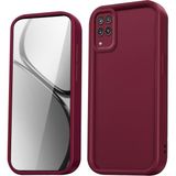 Fibaks Samsung Galaxy A12/M12 Uyumlu Kılıf Kamera Korumalı Yumuşak Dokulu Darbe Emici Bordo Silikon Kapak - Mürdüm