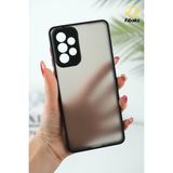 Fibaks Samsung Galaxy A13 Kılıf Mat Parmak Izi Yapmaz Kamera Korumalı Renkli Tuşlu Sert Silikon Kapak - Siyah