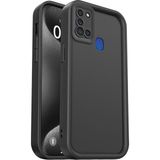 Fibaks Samsung Galaxy A21S Kılıf Kamera Korumalı Yumuşak Dokulu Darbe Emici Siyah Silikon Kapak