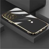 Fibaks Samsung Galaxy A32 Uyumlu Kılıf Parlak Kenarlı Altın Işlemeli Kamera Korumalı Kapak - Siyah