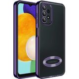 Fibaks Samsung Galaxy A32 Uyumlu Kılıf Şeffaf Parlak Kenarlı Omega - Galaxy A32 4G - Derin Mor