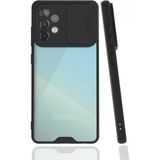 Fibaks Samsung Galaxy A33 Kılıf Sürgülü Kamera Korumalı Ultra Ince Arkası Mat Şeffaf Ultra Ince Kılıf - Siyah