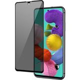 Fibaks Samsung Galaxy A51 Uyumlu Tam Kaplayan Hayalet Ekran Koruyucu Gizli Cam - Siyah