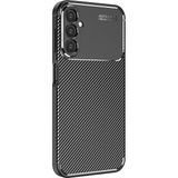Fibaks Samsung Galaxy A54 Kılıf Rugged Armor Darbe Emici Uzun Ömürlü Dayanıklı Parmak İzi Yapmaz Karbon Tasarım Negro Silikon Kapak - Siyah