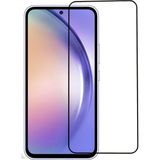 Fibaks Samsung Galaxy A55 Uyumlu Tam Kapatan Tamperli Cam Ekran Koruyucu Kırılmaz Cam - Şeffaf