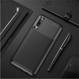 Fibaks Samsung Galaxy A70 Kılıf Rugged Armor Darbe Emici Uzun Ömürlü Dayanıklı Parmak İzi Yapmaz Karbon Tasarım Negro Silikon Kapak - Siyah