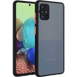 Fibaks Samsung Galaxy A71 Kılıf Mat Parmak Izi Yapmaz Kamera Korumalı Renkli Tuşlu Sert Silikon - Siyah