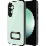 Fibaks Samsung Galaxy M34 Kılıf Kamera Lens Korumalı Şeffaf Renkli Logo Gösteren Parlak Kapak - Siyah