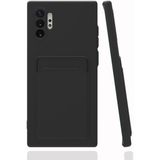 Fibaks Samsung Galaxy Note 10 Plus Kılıf Kamera Korumalı Kartlıklı Cüzdanlı Kırmızı Tuşlu Siyah Silikon Kapak