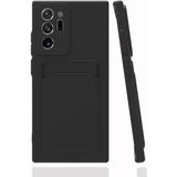 Fibaks Samsung Galaxy Note 20 Ultra Kılıf Kamera Korumalı Kartlıklı Cüzdanlı Kırmızı Tuşlu Siyah Silikon Kapak
