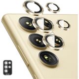 Fibaks Samsung Galaxy S23 Ultra Uyumlu 5 Parça Uygulama Aparatlı Kamera Lens Koruyucu Cam Kamera Koruma - Gold