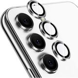 Fibaks Samsung Galaxy S24 Fe Kamera Koruma Renkli Lens Koruyucu Temperli Cam Koruma - Gümüş